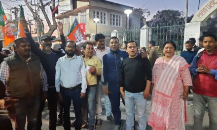 पुष्कर सिंह धामी के  मुख्यमंत्री बनाए जाने पर भाजपा कार्यकर्ताओं ने मनाया जश्न