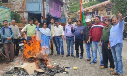 अंकिता के हत्यारों को फांसी की सजा देने की मांग के साथ अल्मोड़ा कांग्रेस ने दहन किया भाजपा सरकार का पुतला