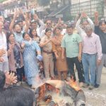 Congress Protests Against Doctors' Transfers in Almora, Burns Effigies of Chief Minister and Health Minister